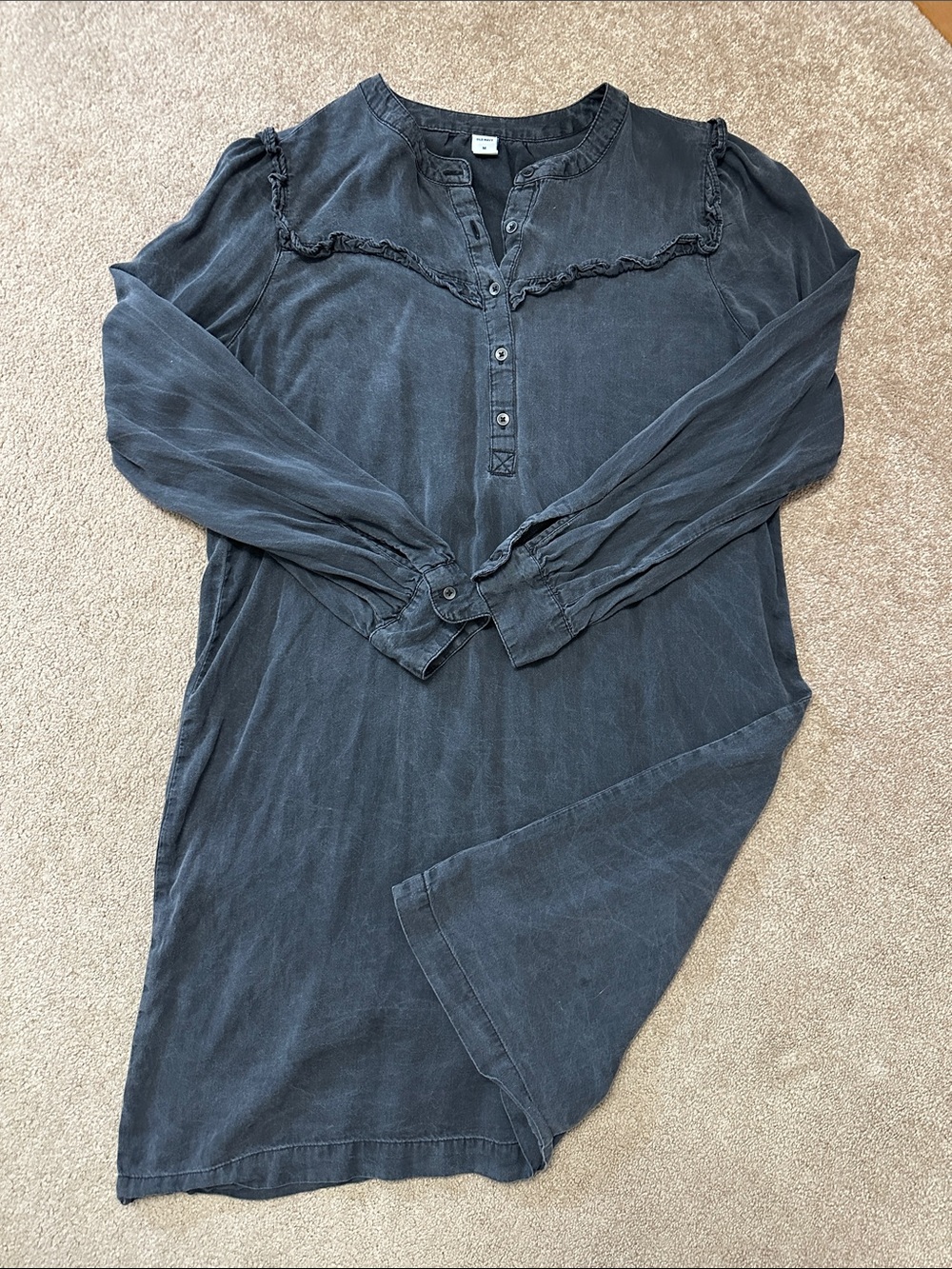 Old Navy Women’s Long sleeve dress- Charcoal Black